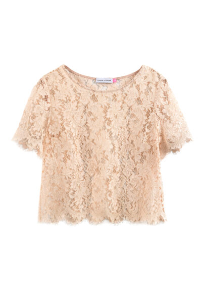 Top DEMI lace light pink