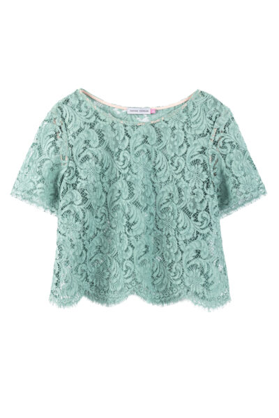 Top DEMI lace mint